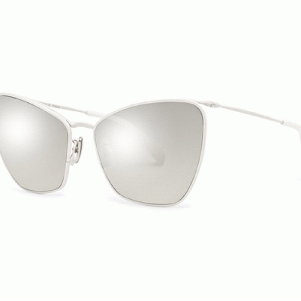 CELINE WHITE SILVER MIRRORED BUTTERFLY SUNGLASSES CL40069U - Picture 4 of 9